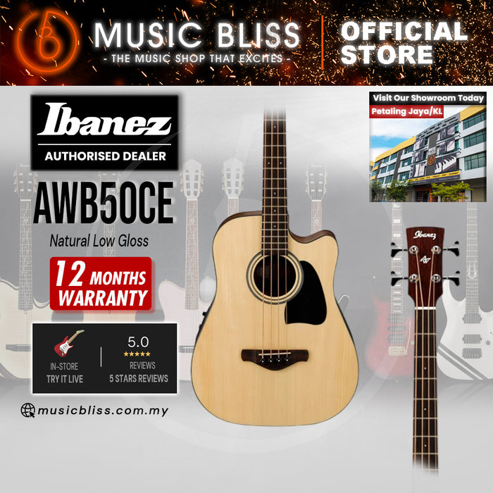 Ibanez AWB50CE Acoustic-Electric Bass Guitar - Natural Low Gloss