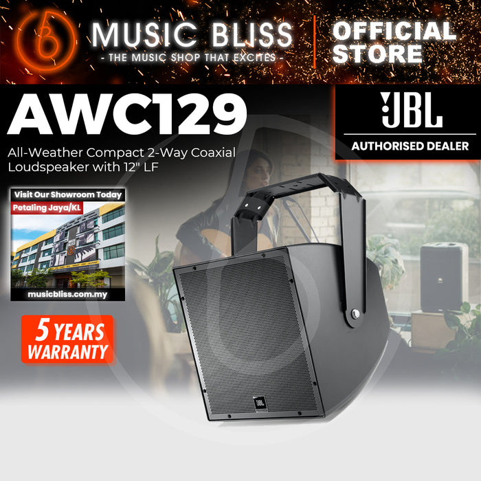 JBL AWC129 All-Weather Compact Loudspeaker - Black