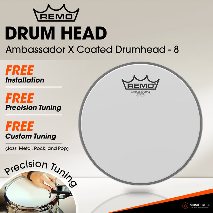 Remo Ambassador X Coated Drumhead (Available in sizes 8"-18") [Free In-Store Installation]