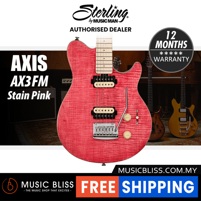 Sterling By Music Man AX3FM Axis Flame Maple Electric Guitar - Stain Pink