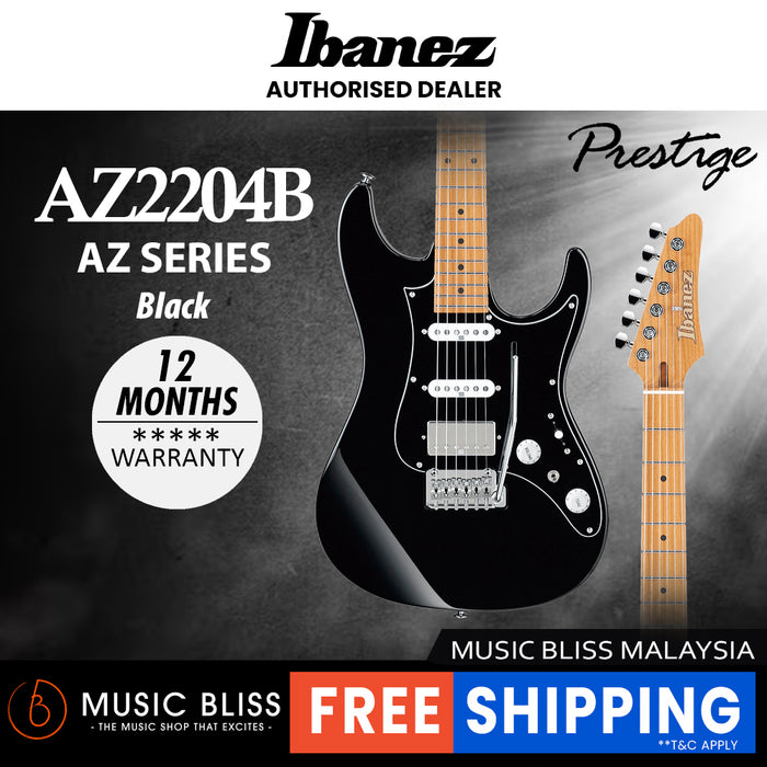 Ibanez Prestige AZ2204B Electric Guitar - Black (MADE IN JAPAN)