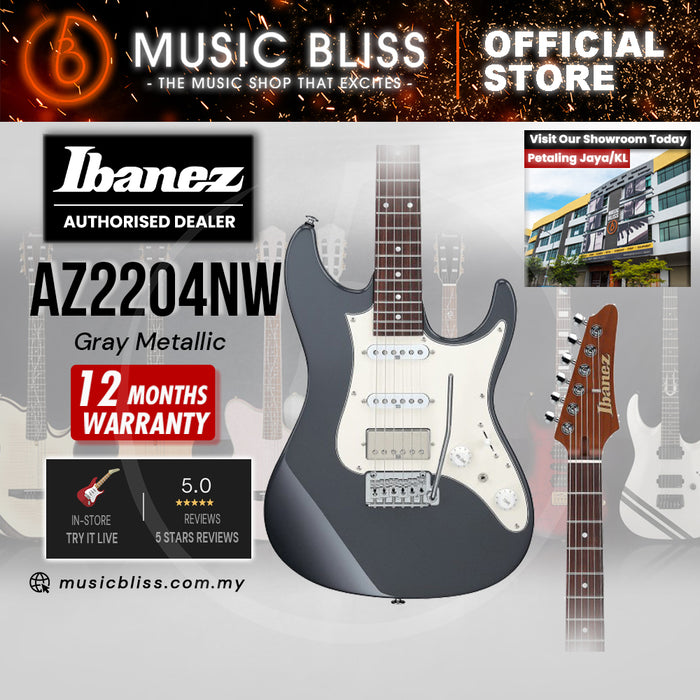 Ibanez Prestige AZ2204NW Electric Guitar - Gray Metallic MADE IN JAPAN