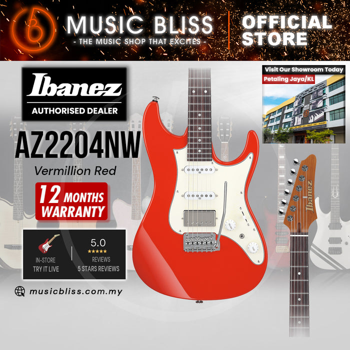 Ibanez Prestige AZ2204NW Electric Guitar - Vermillion Red MADE IN JAPAN