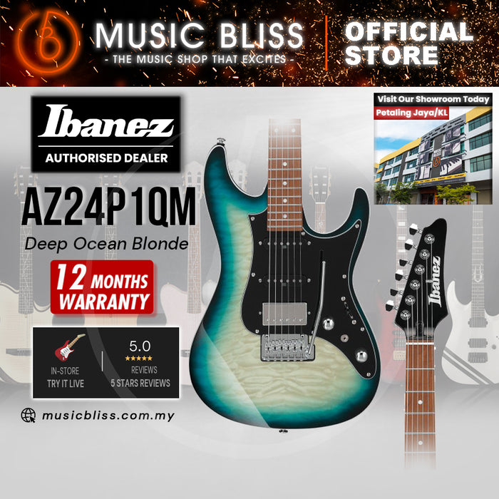 Ibanez Premium AZ24P1QM Electric Guitar - Deep Ocean Blonde