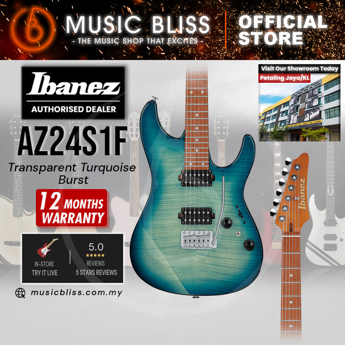 Ibanez Standard AZ24S1F Electric Guitar - Transparent Turquoise Burst