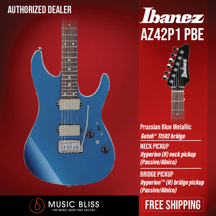 Ibanez Premium AZ42P1 Electric Guitar - Prussian Blue Metallic - Music Bliss Malaysia