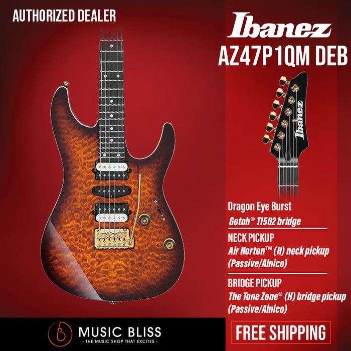Ibanez Premium AZ47P1QM Electric Guitar - Dragon Eye Burst - Music Bliss Malaysia