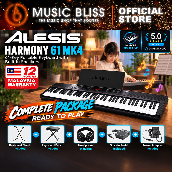 Alesis Harmony 61 MK4 61-Key Best Budget Beginner Portable Arranger Keyboard with Built-In Speakers