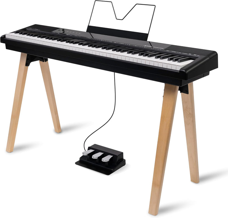 Alesis Recital Home 88-Key Contemporary Home Digital Piano with Wooden Stand - Black