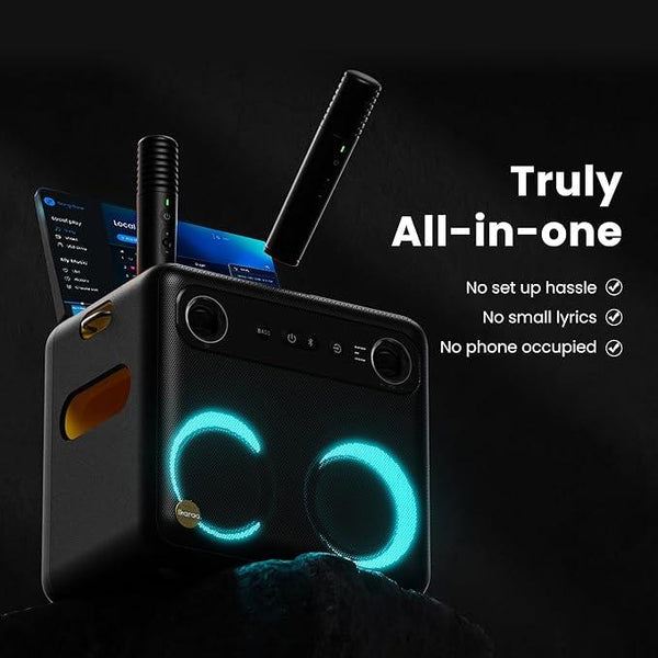 Ikarao Break X2 Premium Portable Wireless Audio Machine with 106dB Sound Pressure, Dual 4-inch Woofers, and 10.1” HD Screen - USB C