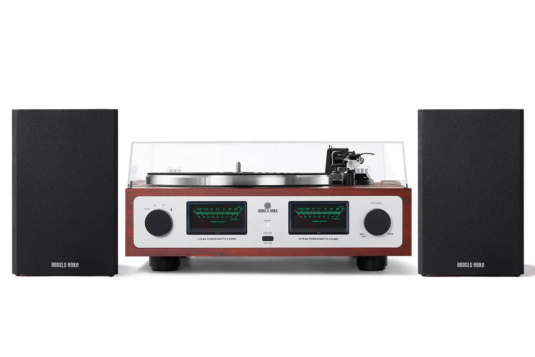 Angels Horn AH6 Hi-Fi Turntable System, Premium Vinyl Record Player with Bookshelf Speakers