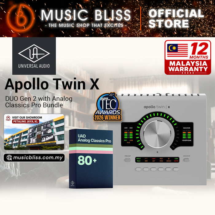 Universal Audio Apollo Twin X DUO Gen 2 Thunderbolt Audio Interface with UAD Analog Classics Pro Bundle