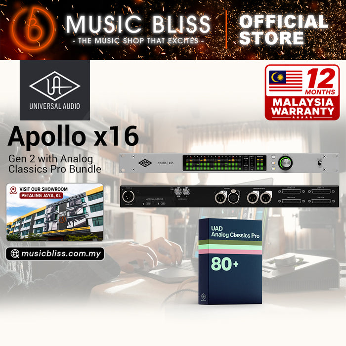 Universal Audio Apollo x16 Gen 2 Thunderbolt Audio Interface with UAD Analog Classics Pro Bundle