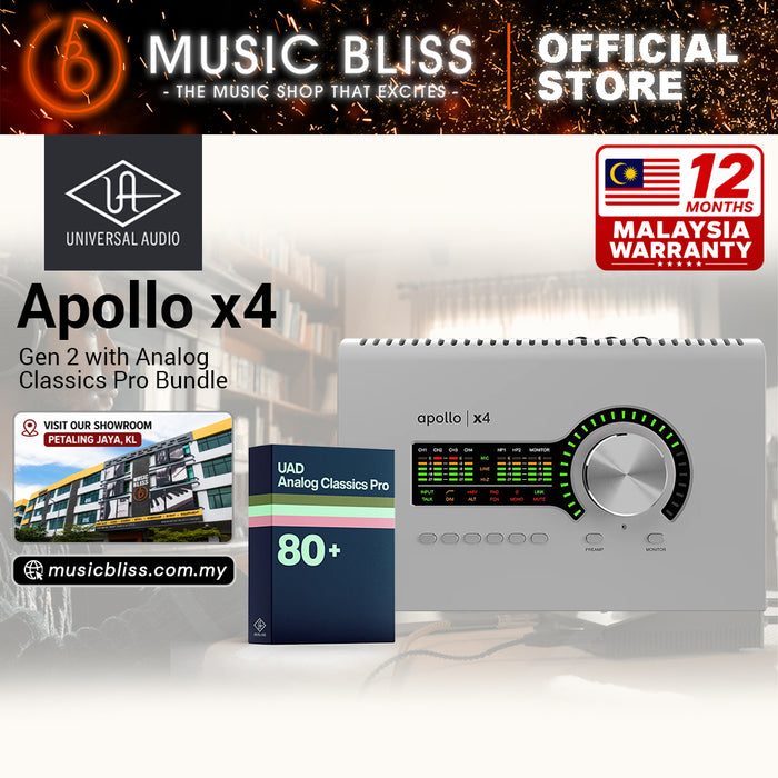 Universal Audio Apollo x4 Gen 2 Thunderbolt Audio Interface with UAD Analog Classics Pro Bundle