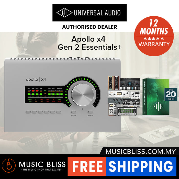 Universal Audio Apollo x4 Gen 2 Essentials+ 12x18 Thunderbolt Audio Interface with UAD DSP