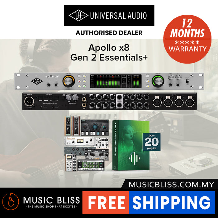 Universal Audio Apollo x8 Gen 2 Essentials+ 18x24 Thunderbolt Audio Interface with UAD DSP