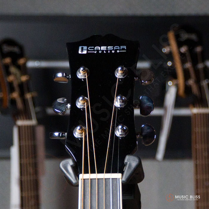Caesar X-410C-BK Budget Beginner 41-inch Cutaway Body Acoustic Guitar - Black