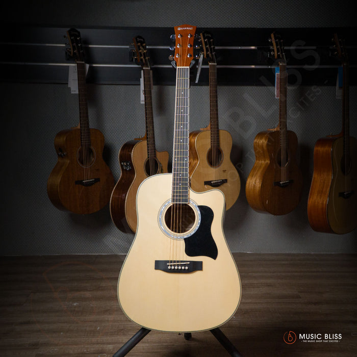 Caesar X-416C-N Budget Beginner 41-inch Cutaway Body Acoustic Guitar - Natural