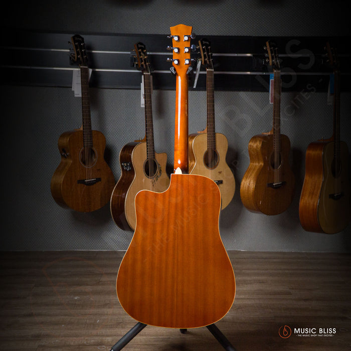 Caesar X-416C-N Budget Beginner 41-inch Cutaway Body Acoustic Guitar - Natural