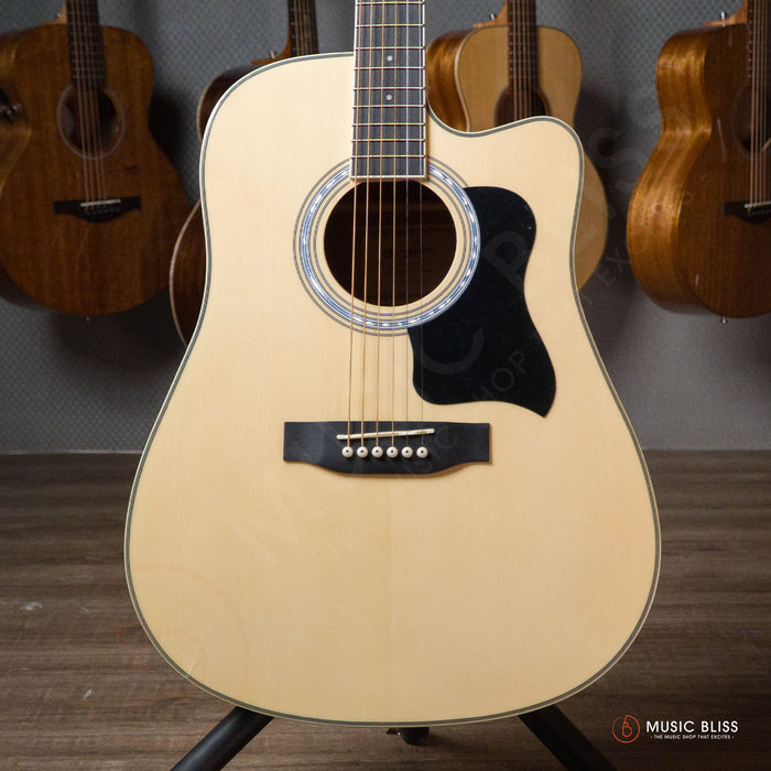 Caesar X-416C-N Budget Beginner 41-inch Cutaway Body Acoustic Guitar - Natural