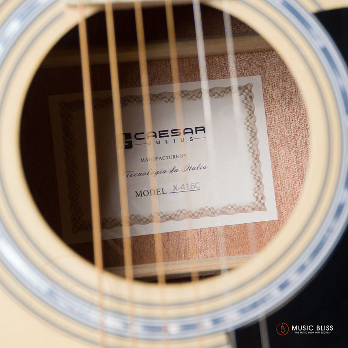 Caesar X-416C-N Budget Beginner 41-inch Cutaway Body Acoustic Guitar - Natural