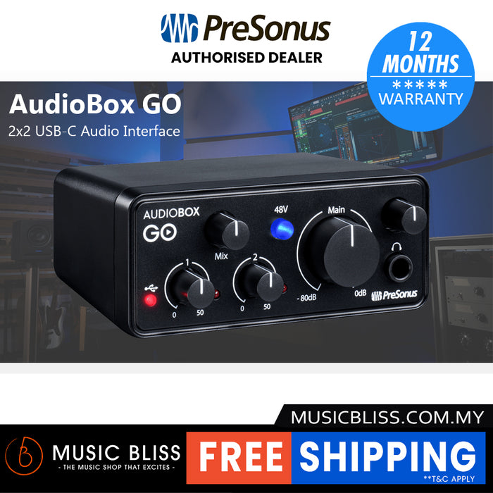 PreSonus AudioBox Go 2x2 USB-C Audio Interface