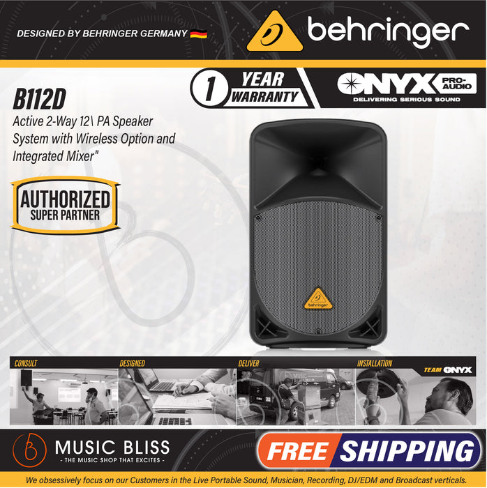 Behringer Eurolive B112D 1000-Watt 12" Powered Speaker - Music Bliss Malaysia