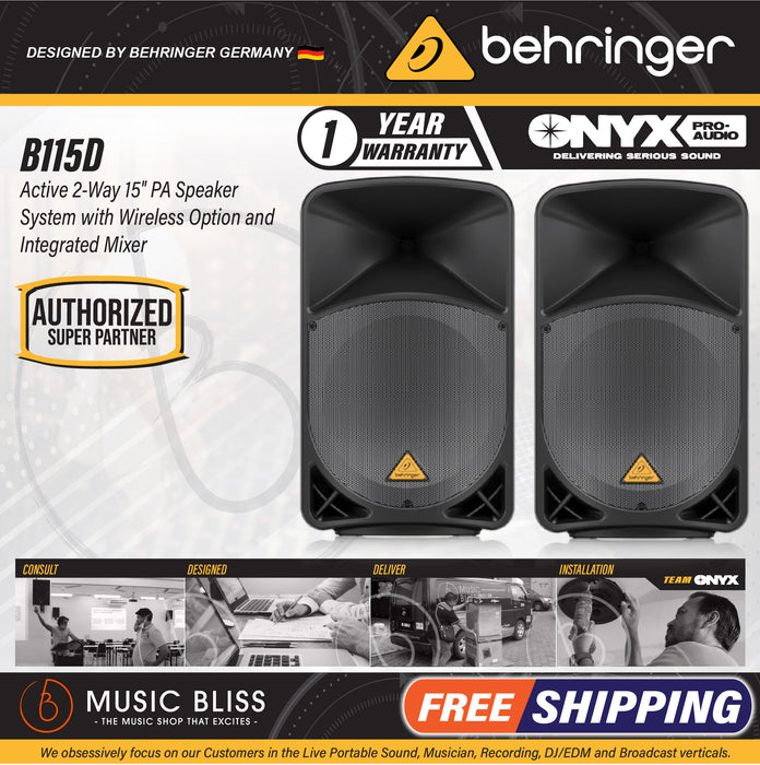 Behringer Eurolive B115D 1000-Watt 15" Powered Speaker - Pair - Music Bliss Malaysia