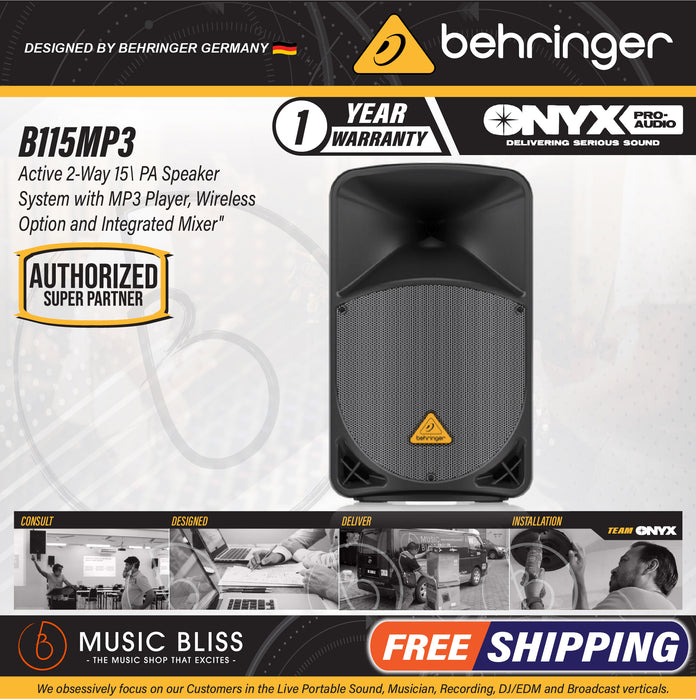 Behringer Eurolive B115MP3 1000W 15" Powered Speaker - Music Bliss Malaysia