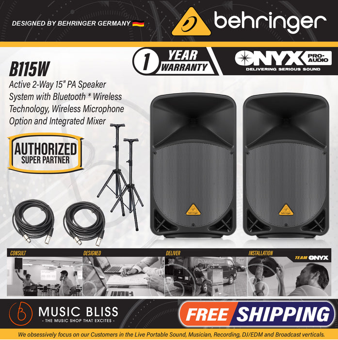 Behringer Eurolive B115W 1000W 15" Powered Speaker - Pair - Music Bliss Malaysia