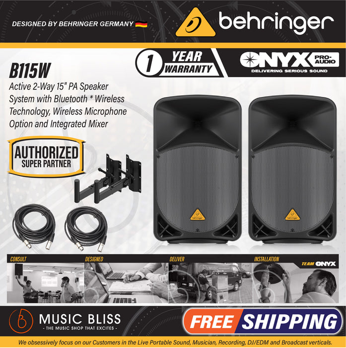 Behringer Eurolive B115W 1000W 15" Powered Speaker - Pair - Music Bliss Malaysia