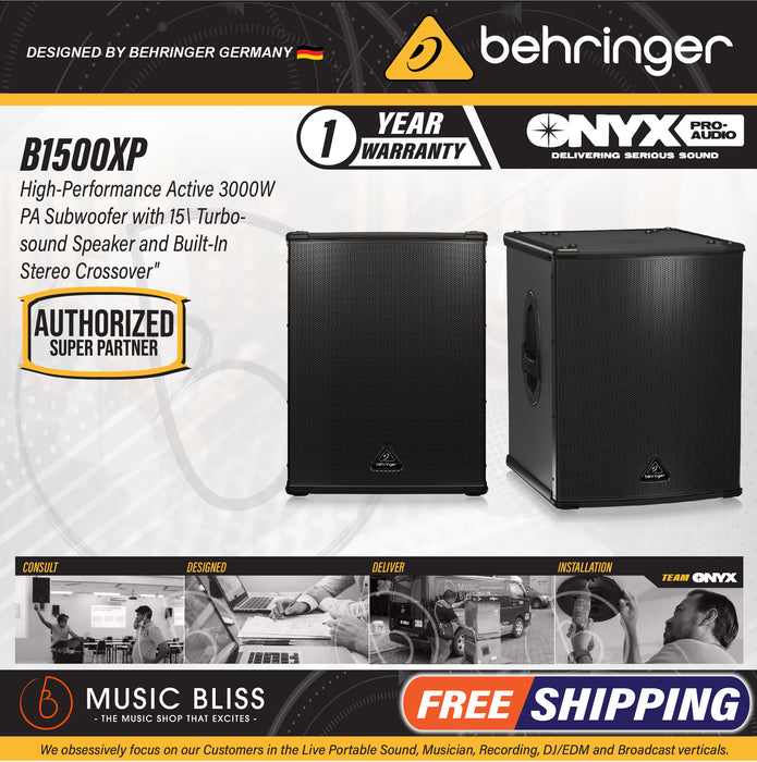 Behringer Eurolive B1500XP 3000W 15" Powered Subwoofer - Music Bliss Malaysia
