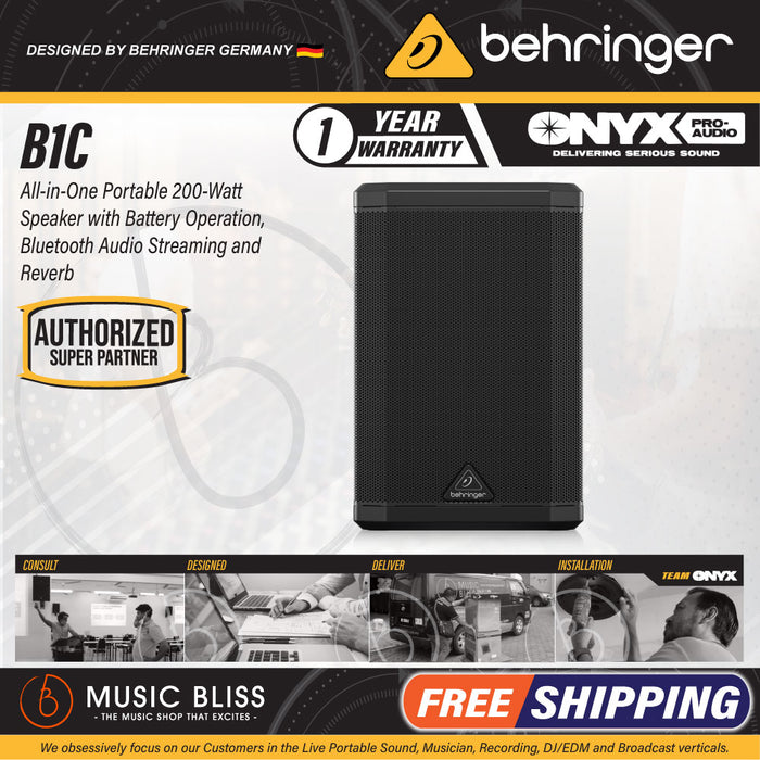 Behringer B1C 200W All-in-One Portable PA System - Music Bliss Malaysia