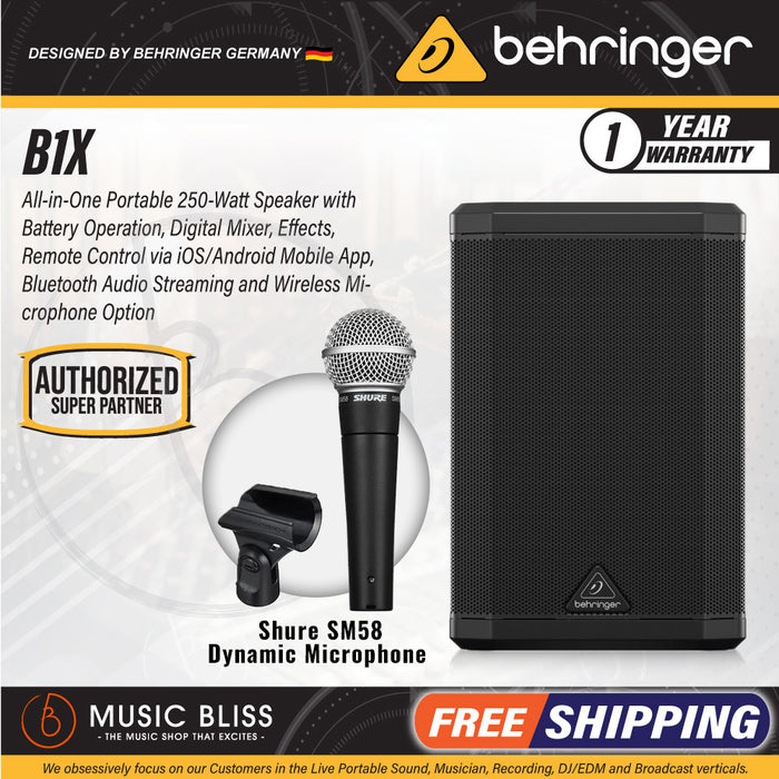 Behringer B1X 250W All-in-One Portable PA System