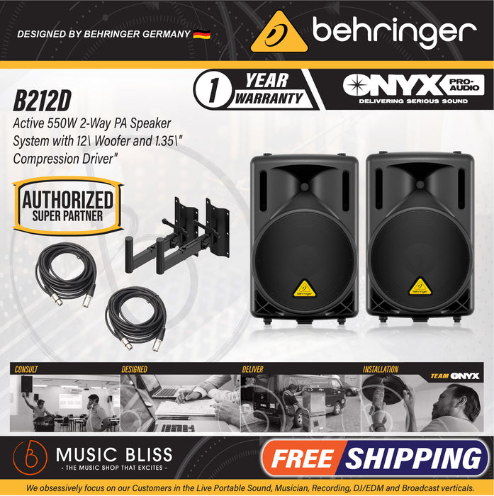 Behringer Eurolive B212D 550W 12" Powered Speaker - Pair - Music Bliss Malaysia