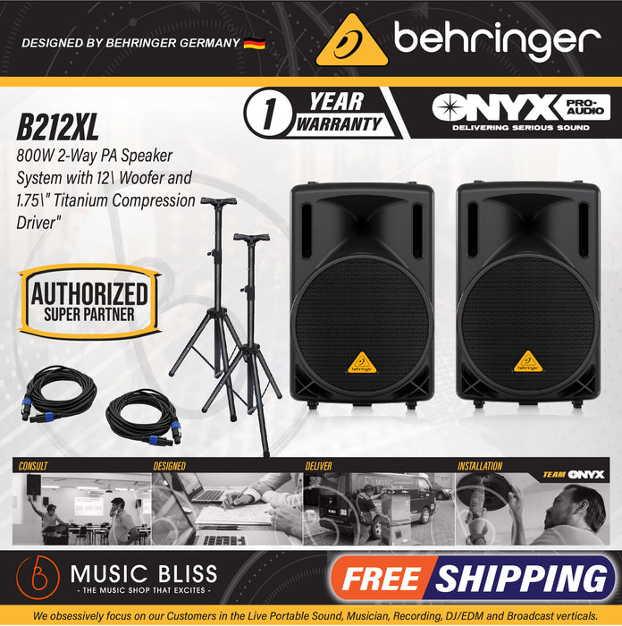 Behringer Eurolive B212XL 800-watt 12'' Passive Speaker - Pair - Music Bliss Malaysia