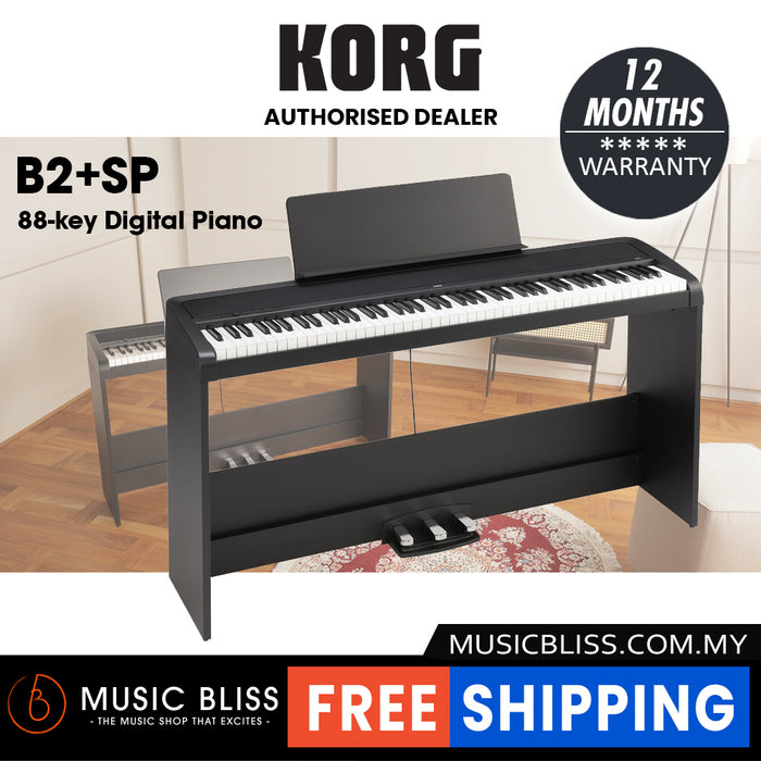 Korg B2+SP 88-Key Digital Piano with Stand and 3-Pedal System - Black *0% INSTALLMENT*