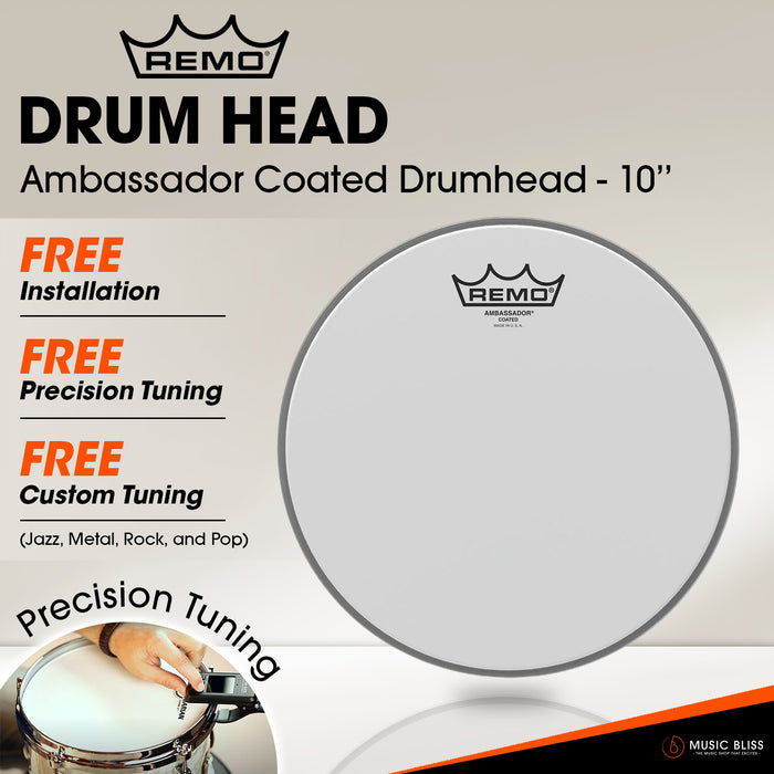 Remo Ambassador Coated Drumhead - 10'' [Free In-Store Installation]