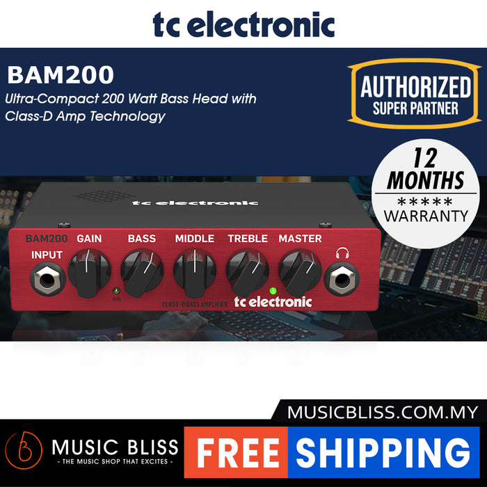 TC Electronic BAM200 200-Watt Compact Bass Head - Music Bliss Malaysia