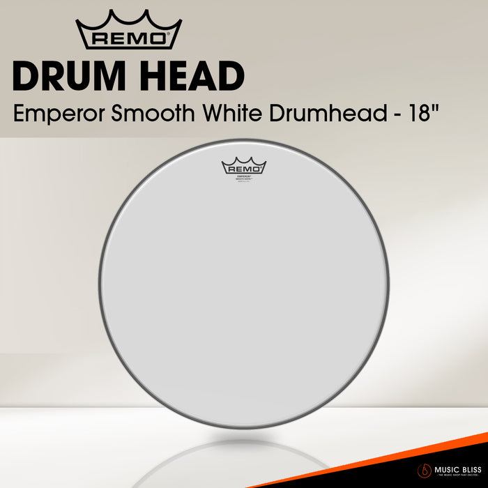 Remo Emperor Smooth White Bass Drumhead (Available in sizes 18"-22")