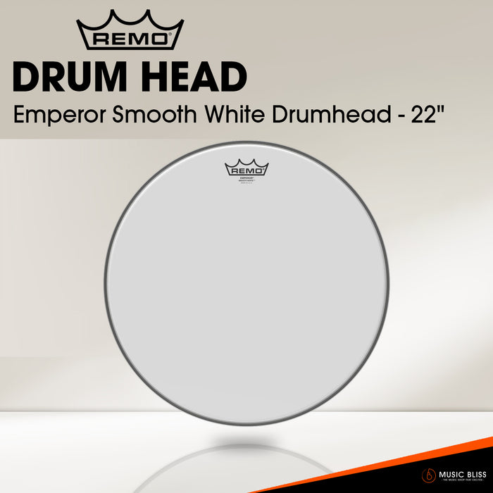 Remo Emperor Smooth White Bass Drumhead (Available in sizes 18"-22")