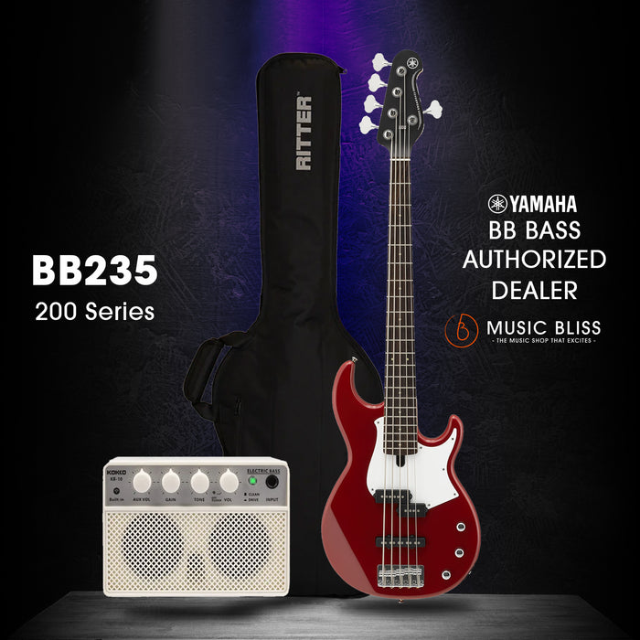 Yamaha BB235 5-string Electric Bass Guitar - Rasberry Red