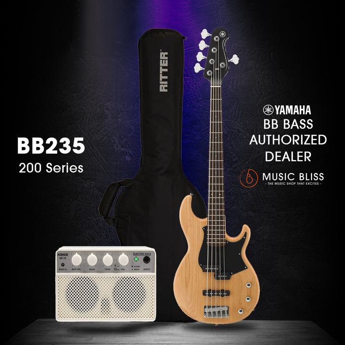 Yamaha BB235 5-string Electric Bass Guitar - Yellow Natural Satin