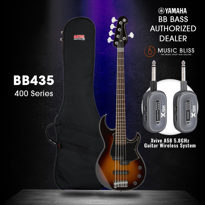 Yamaha BB435 5-string Electric Bass Guitar - Tobacco Brown Sunburst