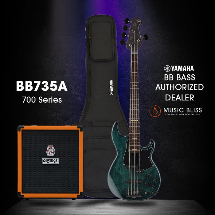 Yamaha BB735A 5-string Electric Bass Guitar - Indigo Blue