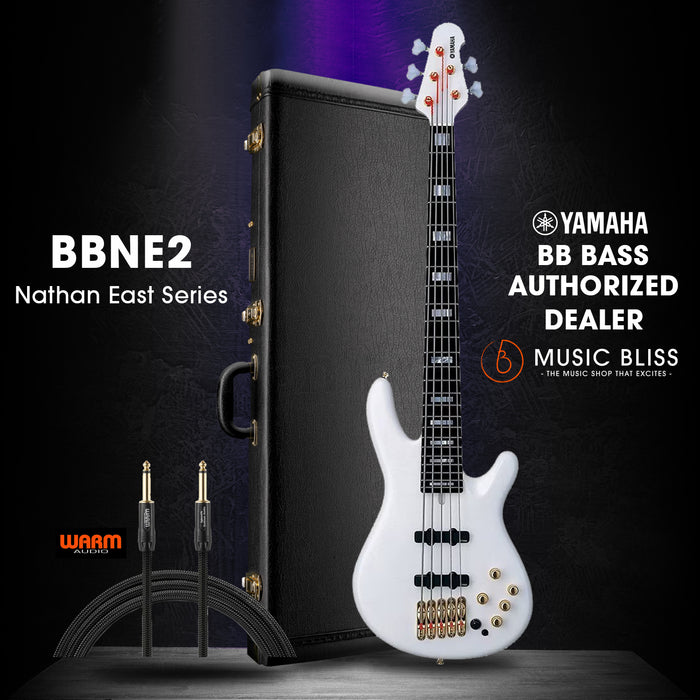 Yamaha BBNE2 5-string Nathan East Signature Model Electric Bass Guitar - White