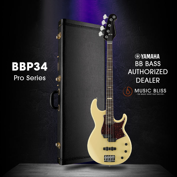 Yamaha BBP34 4-string Electric Bass Guitar - Vintage White