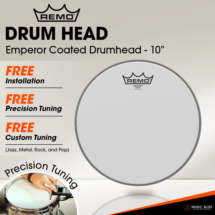 Remo Emperor Coated Drumhead - 10" [Free In-Store Installation]