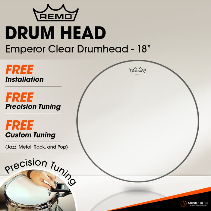 Remo Emperor Clear Drumhead - 18" [Free In-Store Installation]