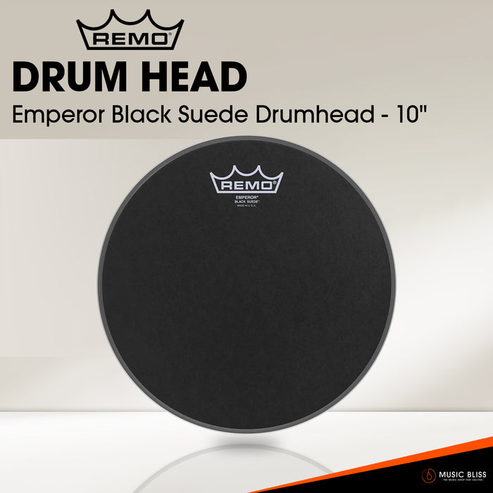 Remo Emperor Black Suede Drumhead (Available in sizes 8"-16")